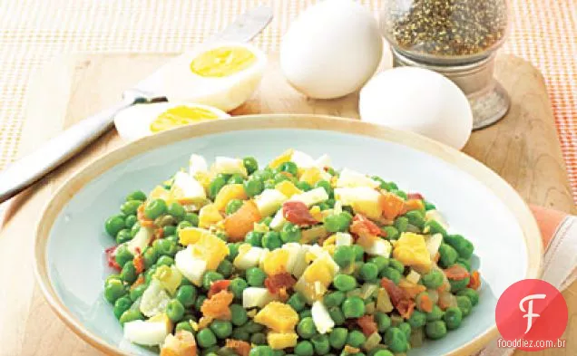 Salada de ervilha com Bacon e ovos