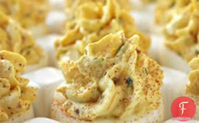 Bacon e Cheddar ovos cozidos