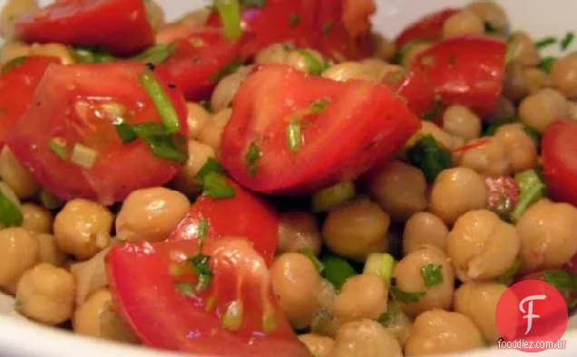 Salada de grão de bico e pimenta