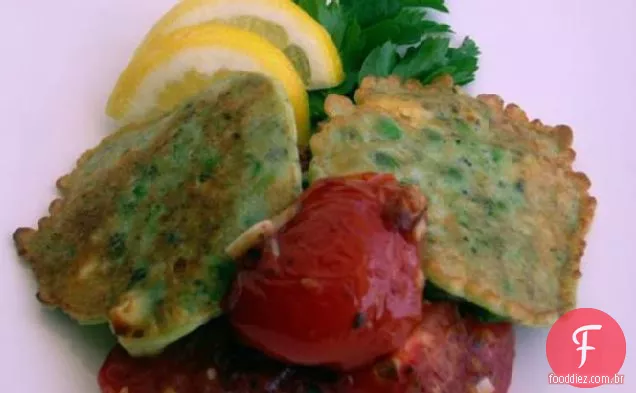 Bolinhos de ervilha e Halloumi
