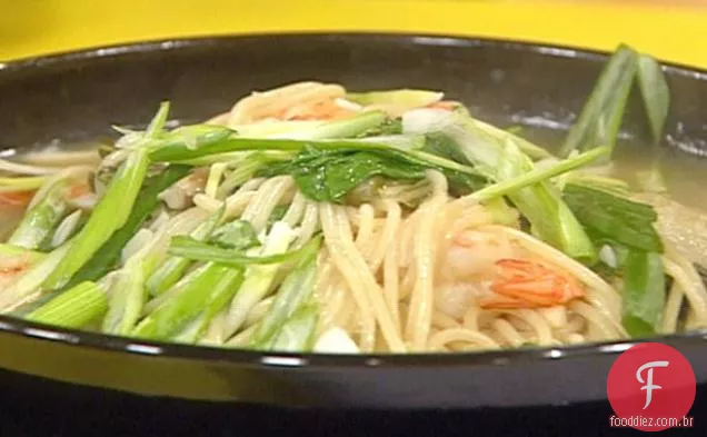 Camarão picante e Tigela De Macarrão Bok Choy