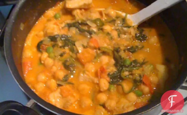 Grão de bico e Curry vegetal