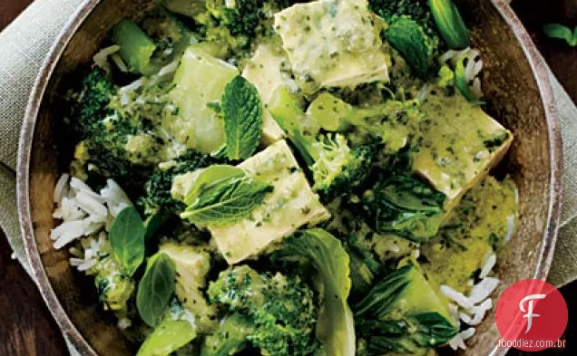 Curry verde com Bok Choy
