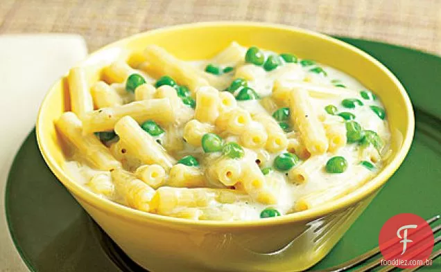 Mac com baixo teor de gordura e queijo com ervilhas