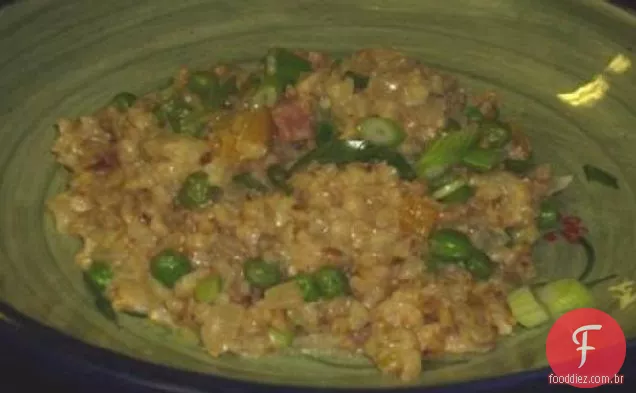 Risoto Cremoso De Ervilha E Cebolinha De Cevada (Gordura Reduzida)