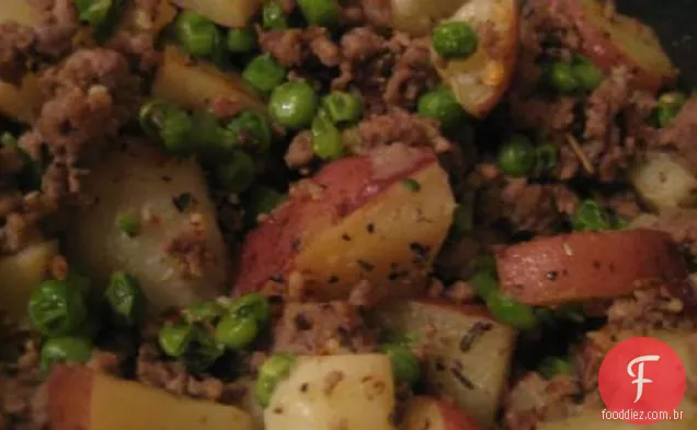 Frigideira fácil da batata do Hamburger do Yumminess
