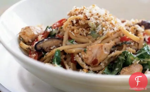 Macarrão De Frango Com Gergelim Assado