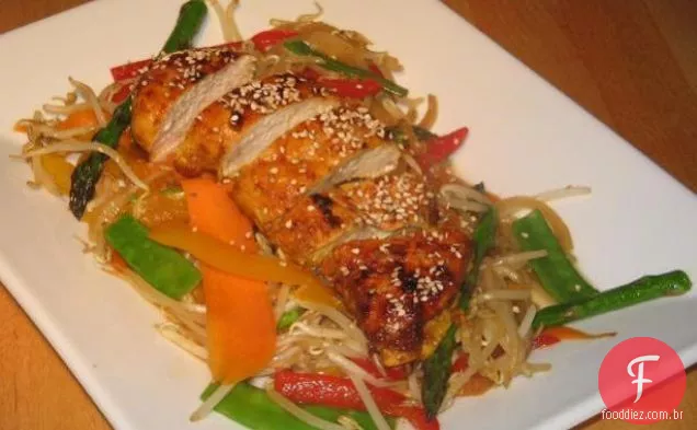 Peito De Frango Picante / Assado Com Legumes Fritos