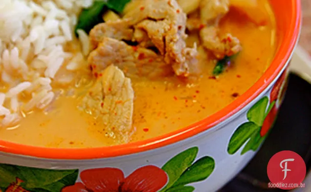 Creamy Curry porco e arroz assar