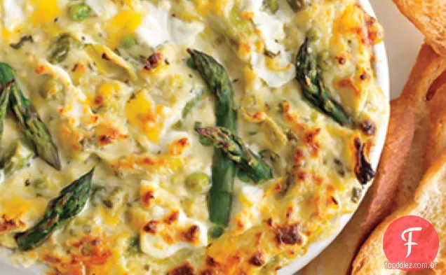 Molho de vegetais e queijo de cabra primavera