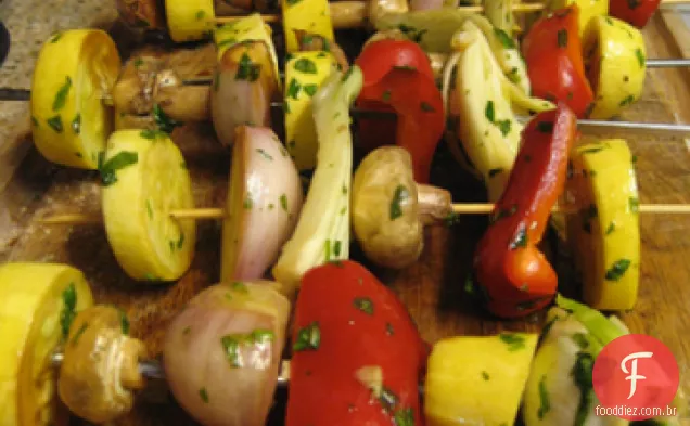 Kabobs Vegetais Tailandeses Picantes
