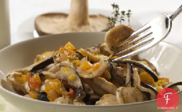 Orecchiette com cogumelos, Radicchio e Gorgonzola