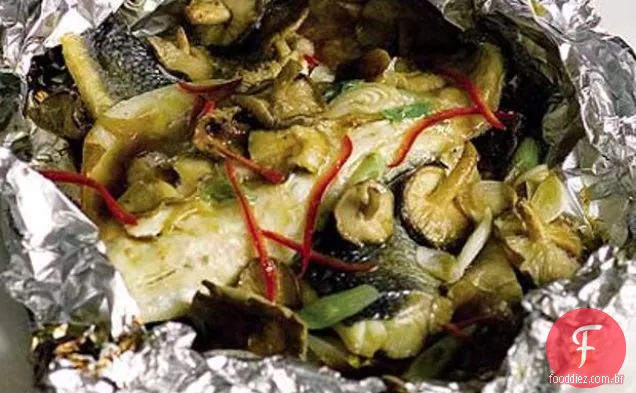 Robalo Com Manteiga De Cogumelos Shiitake