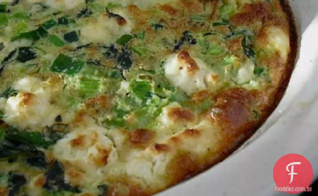 Alho-Poró Crustless, verdes e quiche de ervas