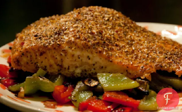 Verduras murchas com alho e vinagre balsâmico