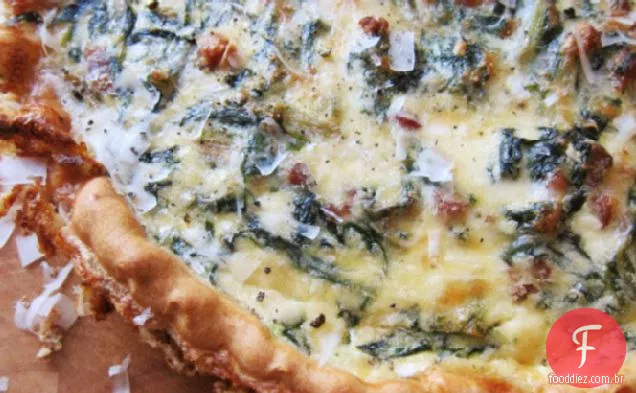 Acelga saudável, Pancetta e quiche Pecorino
