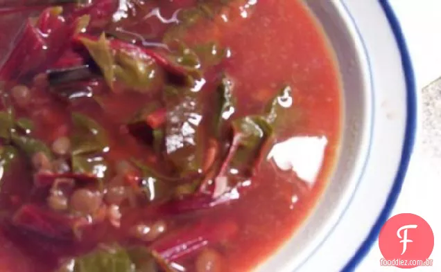 Lentilha libanesa e sopa de acelga suíça