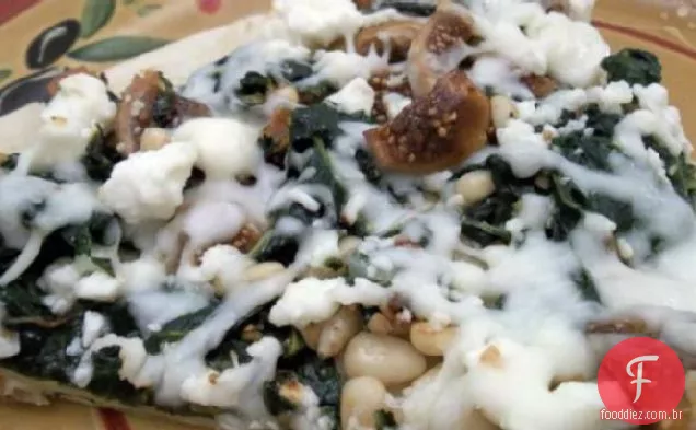 Acelga Arco-Íris Com Figos, Alho, Pinhões E Feta