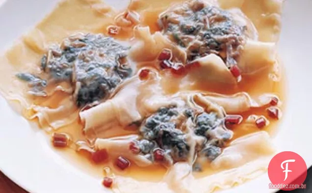 Cogumelo ostra e Ravioli de acelga