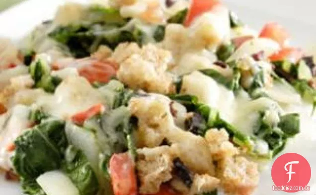Bok Choy Refogado Com Tomates E Gruyere
