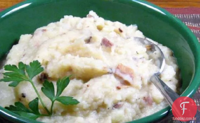 Purê de batatas com nabos e Bacon