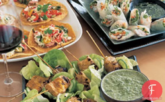 Caranguejo, pimentão e abacate Tostaditos