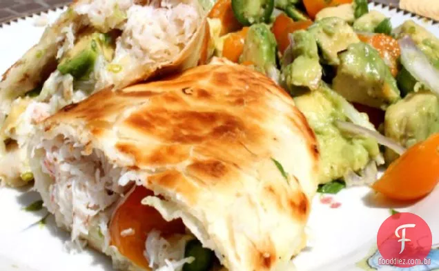 Caranguejo e abacate Quesadilla