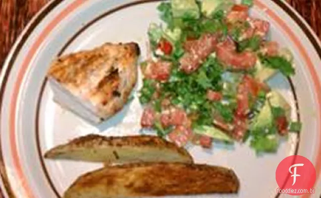 Salada de coentro, abacate, tomate e Feta