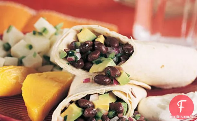 Feijão preto e Poblano Tortilla Wraps