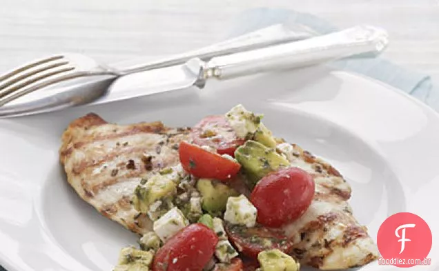 Frango com alecrim grelhado com tomate robusto-Salsa De Abacate