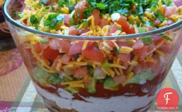 Mergulho Mexicano de 5 camadas ou nachos Supremo