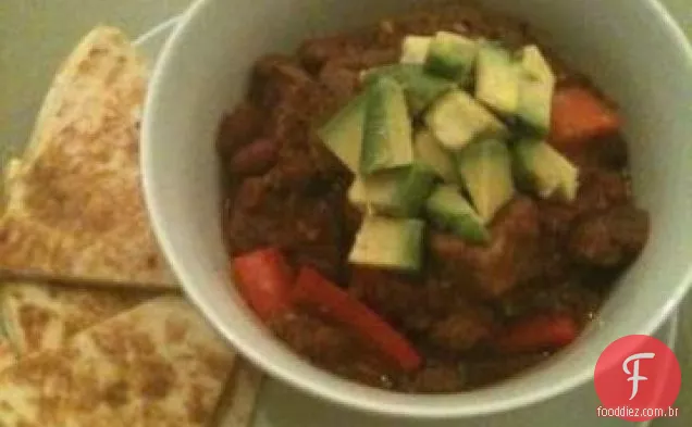 Chilli Con Carne Com Queijo Quesadilla Triângulos