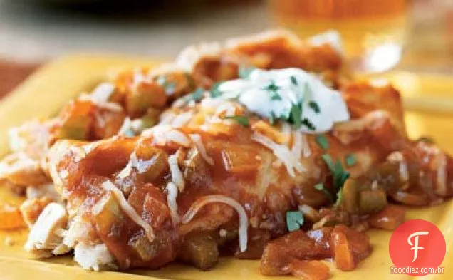 Enchiladas rápidas de frango e queijo