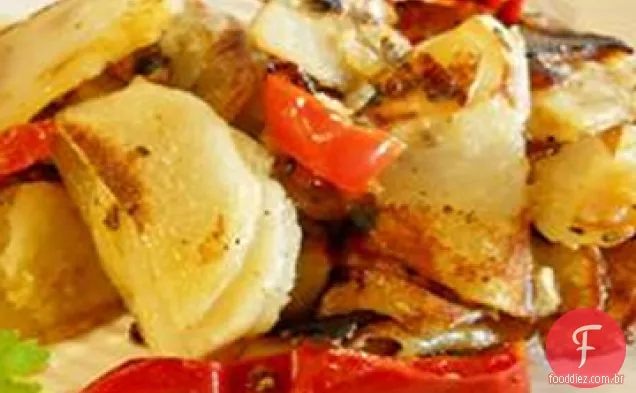 Batatas e pimentas