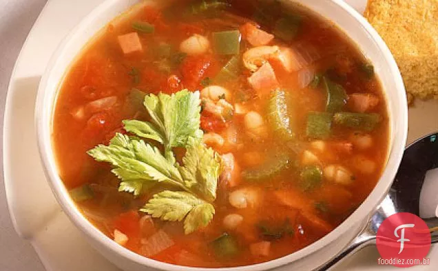 Sopa picante de presunto e feijão