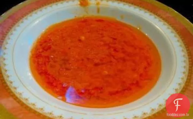 Pimenta assada e molho de churrasco de bordo