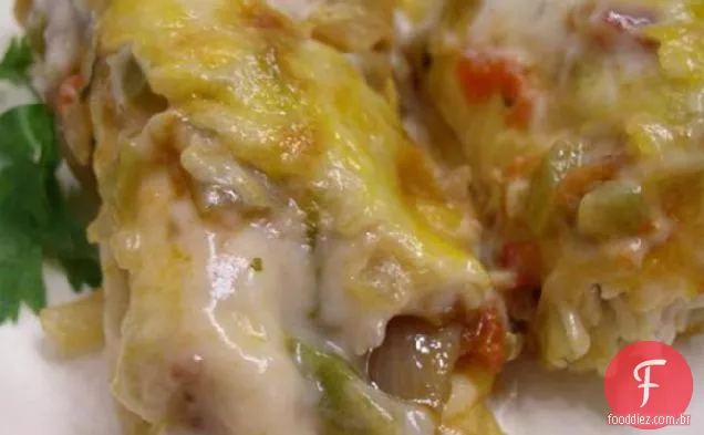 Fred's Green Chile & Chicken Enchiladas