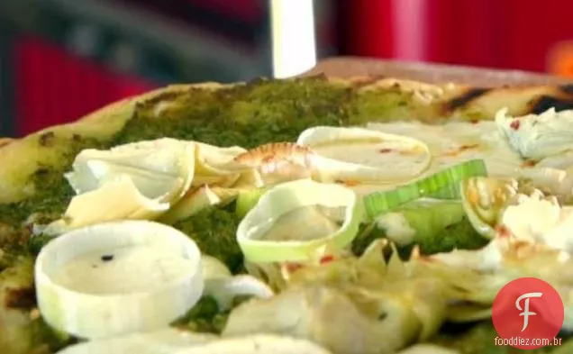 Pizza vegetariana com Pesto
