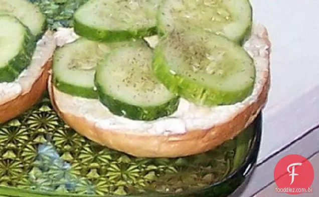 Nat's Cucumber Cream Cheese Bagel