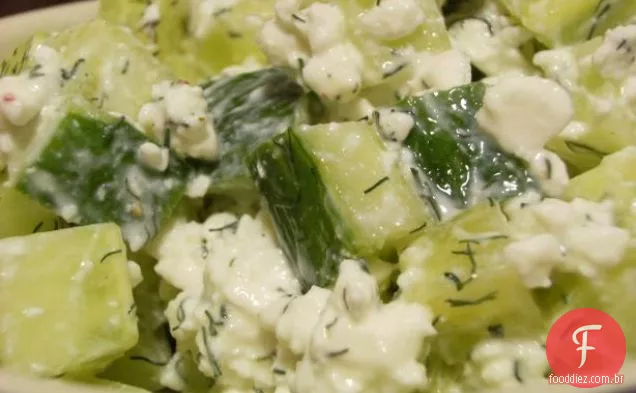 Salada de pepino com queijo Cottage da Threadgill