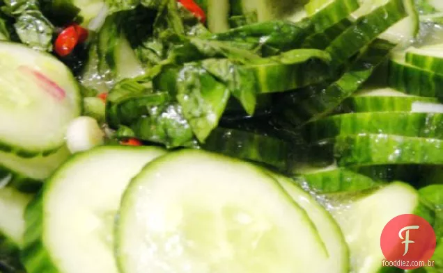 Cozinhe o livro: salada de pepino com manjericão limão