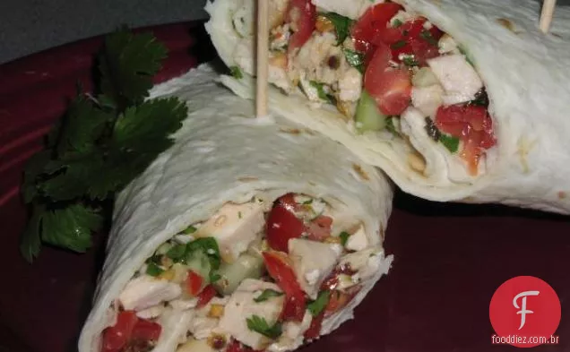 Maggie's Super Healthy Cilantro Lime Chicken Salad Pita Sandwich
