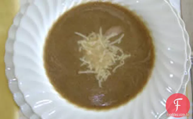 Sopa assada de alho e berinjela