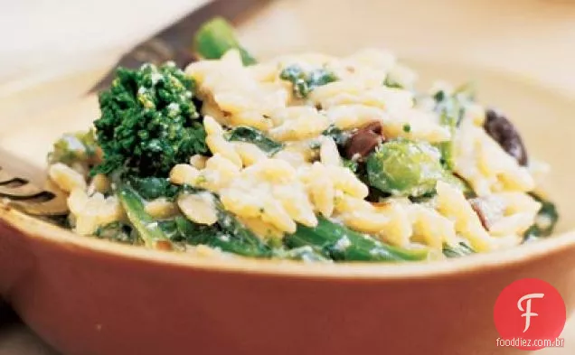 Orzo com Ricota e brócolis Rabe