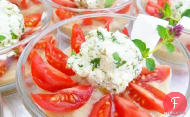Creme De Berinjela Com Feta Pesto