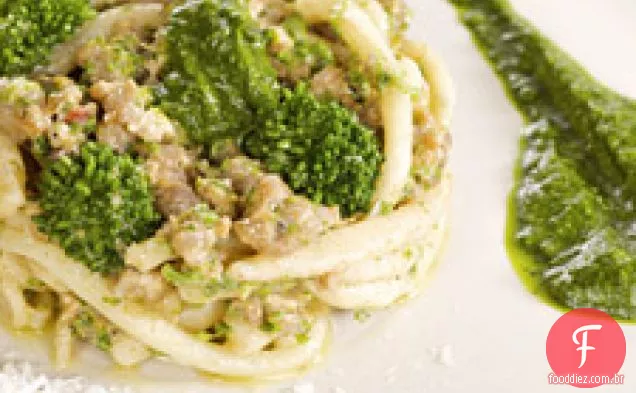 Pici Com Salsicha Ragu E Brócolis Purê De Rabe