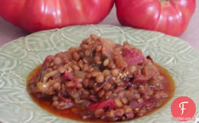 Berinjela Turca (Beringela) Guisado De Lentilha