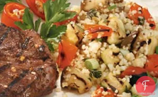 Cuscuz com receita de legumes grelhados