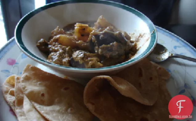 Frango tailandês e berinjela (beringela) Curry
