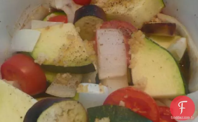 Berinjela de abobrinha assada (beringela) e tomate